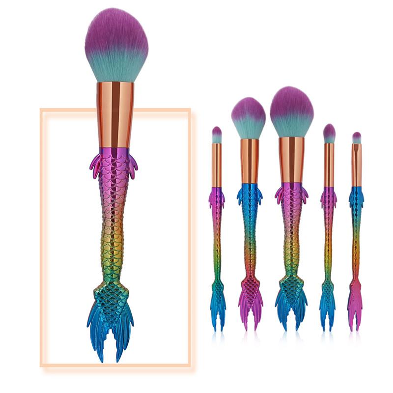 Mermaid Makeup Brushes Set (5pcs)