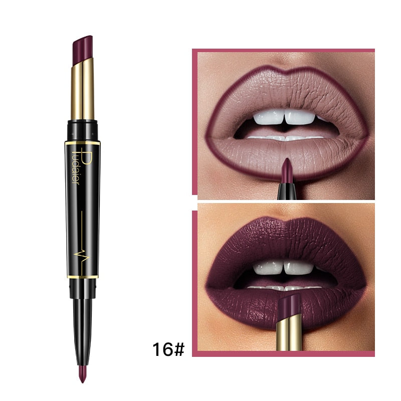 2 In 1 Lipliner Lipstick Pudaier