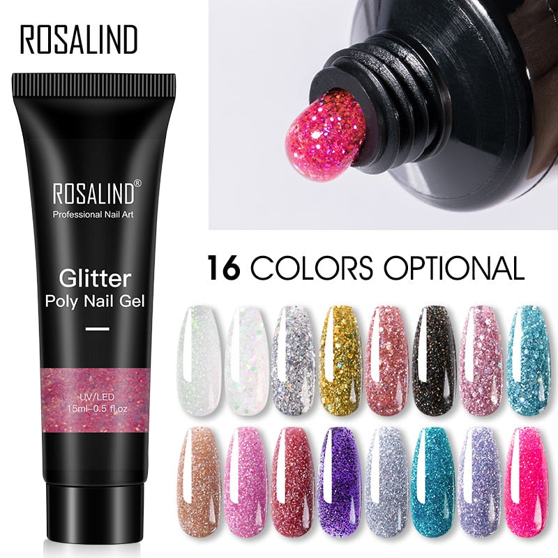 Glitter Poly Nail Gel15ml ROSALIND