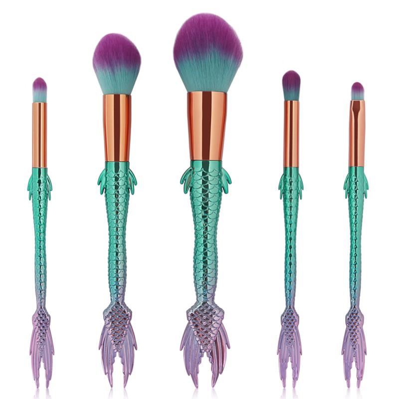 Mermaid Makeup Brushes Set (5pcs)